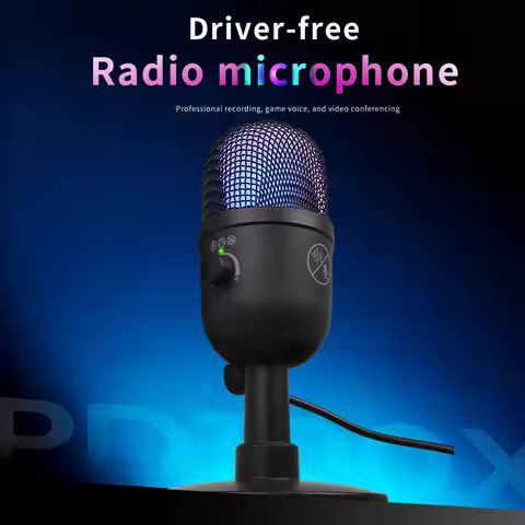 FUHAM MU5000 RGB USB Condenser Microphone Noise Cancelling Plug & Play Gaming Streaming Karaoke Meet