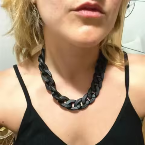 Simple Necklace Matte Black Chain Neckchain Exaggerate Hip Hop Punk Short Accessories for women