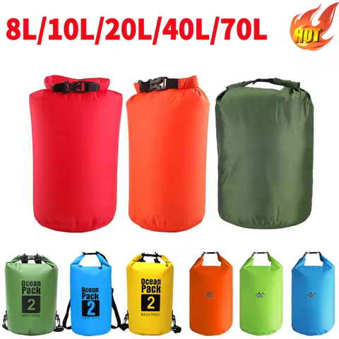 8L/10L/20L/40L/70L Waterproof Dry Bag Large Capacity Bag Outdoor Ultralight Dry Sack Drifting Swimmi