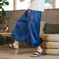 Fat Guy 140kg 7 Points 8 Points Pants Chinese Style New Chinese Style Hanfu Summer Antique Costume S