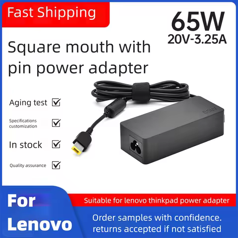 20V 3.25A 65W Square AC Laptop Charger Power Adapter For Lenovo Thinkpad X301S X230S G500 G405 X1 Ca