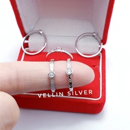 WOMEN'S 925 SILVER RING, GENUINE SILVER, WHITE GOLD PLATED - GENUINE 925 SILVER RING