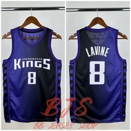 Men's Shirt 24/25 Kings Basketball Jersey 8 LaVine Black Athlete Jersey