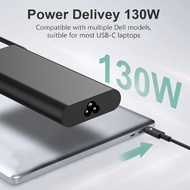 130W 交流電源轉接器 Type-C 充電器替換零件適用於戴爾 USB C 筆記型電腦充電器英國電源線 bynckp 130W AC Adapter Type-C Charger Replaceme