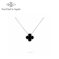 Vintage Alhambra Pendent Four Leaf Necklace Silver/black onyx