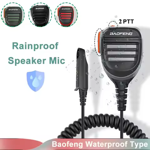 UV-68 Pro Max V2 Waterproof Speaker Microphone Tactical Rain-proof Mic for Walkie Talkie UV-S22 Pro 