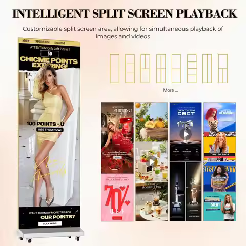 80" P1.86 Spliceable LED Digital Signage Display with Flight Case, Foldable LED Poster Screen with P