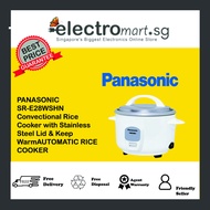 Panasonic SR-E28WSHN Convectional Rice Cooker with Stainless Steel Lid &amp; Keep Warm Function, 2.8L,white