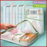 GEESO Student Transparent Mesh L-shaped Large Opening Book Storage Bag Subject Classification Sortin