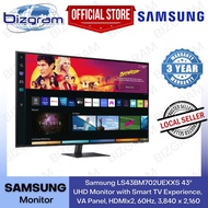 (NEW) Samsung LS43BM702UEXXS 43" UHD Monitor with Smart TV Experience, VA Panel, HDMIx2, 60Hz, 3,840 x 2,160