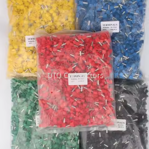 1000pcs/Pack TE0508 TE7508 TE1008 Insulated Ferrules Terminal Block Cord End Wire Connector Electric