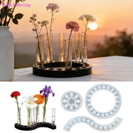 hhh34ertoy> Flower Test Tube Holder Silicone Molds DIY Handmade Vase Tray Epoxy Resin Mould Candlest