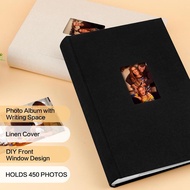 XFveivoo Photo Album 4x6 450 Photos with Writing Space,4 x 6 Photo Book Linen Cover with Front Windo