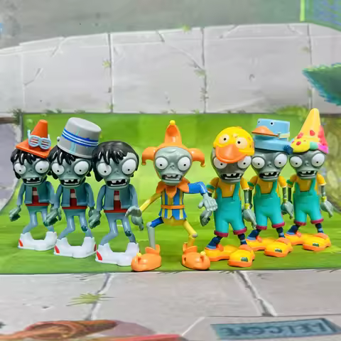 7pcs/5pcs Plants vs Zombies Action Figures Toys Jester B-boy Brawlers Zombie PVZ Zombie Game Model D