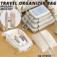 {SG} 4pc Compression Cube Compression Packing Cube Luggage Organiser Travel Organiser Bag Travel Cub