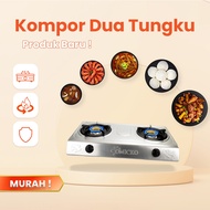 ORANGE Kompor Gas 2 Tungku Omicko Cooker Stove Top - Kompor Stainless 2 Tungku Anti Karat
