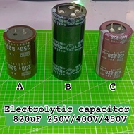 Electrolytic capacitor 820uF 250V/400V/450V