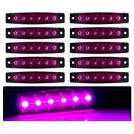 LED Rock Light Purple Truck DC 12V-24V Indicators Trailer 10Pcs Oblong