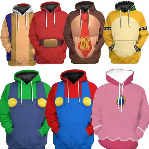 Bowser Cosplay Hoodie Costume Game Movie Bros Roleplay Fantasia Outfits Casual Pullover Halloween Pa