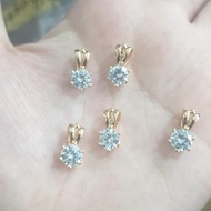 liontin mata satu bandul kalung permata putih emas asli 375 8k 1 gram