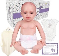 Lifelike Reborn Silicone Doll Baby Full Body 17 Inch Realistic Newborn African American Baby Girl Ey