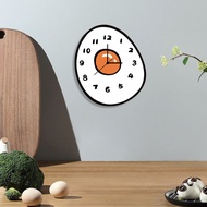 jam dinding besar Jam hiasan lukisan Poached Eggs Eggs Omelettes Creative Cartoon Unique Mute Clock 