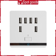 WIN 3 4A 6 Port USB Wall Charger Outlet Power Receptacle Socket Plate Panel Switch