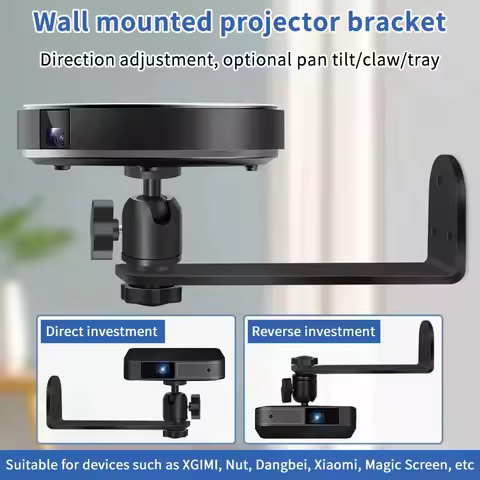 Universal Portable 360° Rotatable Wall Mount Beamer Holder Projector Bracket 1/4 Screw For XGIMI JMG