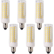 Lxcom Lighting Dimmable E11 LED Corn Bulb 10W Mini Ceramic Candelabra Bulbs (6 Pack)- 102 LEDs 2835 