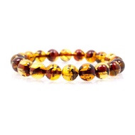 【正佳珠寶】花珀 頂級金透花珀 9.8-10.3mm 金花珀手珠