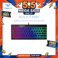 AULA F3061 61Keys Wired RGB Gaming Keyboard Membrane Keyboard USB interface to connect computer/note