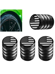 Tire Valve Stem Cap Cover - (4Pack) Tire Air Cap Metal with Plastic Liner Corrosion Resistant Leak-P
