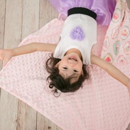 Minky多功能 點點顆粒 攜帶毯嬰兒毯冷氣毯被 粉色-甜點
