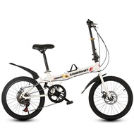 20Inch Folding Variable Speed Bicycle Male and Female Adult Student Disc Brake Bicycle Lightweight Portable Children Adult Work Car