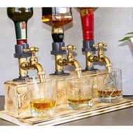 (xavexbxl) Wine Dispenser Eye-catching Innovative Wood Fathers Day Stable Whiskey Liquor Dispenser f