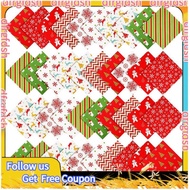 D&F - Christmas Cotton Fabric Squares Bundle | 40 Pcs for DIY Quilting Projects