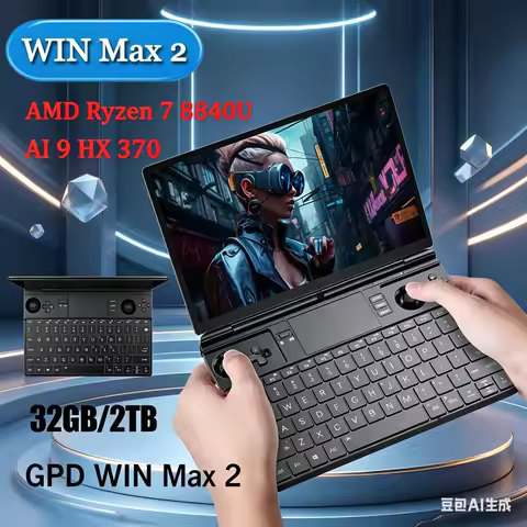 Hot Selling Viral GPD 2025 WIN Max 2 32GB RAM 1TB 2TB SSD Hard Disk CPU AMD 8840U AI9 HX370 Processo
