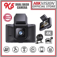 HIKVISION DASH CAM CAR CAMERA K5 4" Touch Screen 4K Front &amp; 1080P Rear Cam with parking monitorning CCTV WEBCAM 70ma