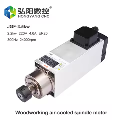 CNC Spindle 3.5kw ER20 220V/380V Air Cooled Spindle Motor 4 PCS Bearing Square Spindle 18000rpm 300H