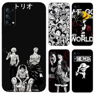 for OPPO F7 F9 Pro A7X A9 F11 F17 Pro A74 F19 Pro Plus TPU soft shell black mobile phone case E51 One Piece Luffy