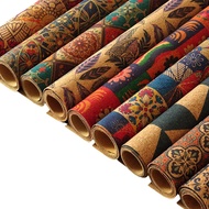 【Ready Stock】 9Pcs Print Cork Fabric Sheets Cork Leather Sheets 17.7x11.8 for Bag Wallet