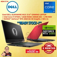 #DA171 USED DELL ALIENWARE M15 Gaming Laptop INTEL i7-9750H 16GB 240GB SSD + 1TB HDD NVIDIA RTX2060 