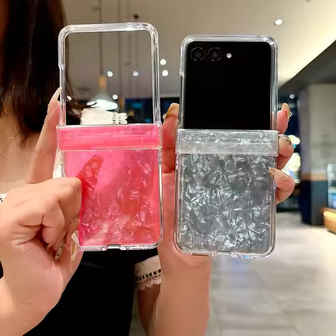 Luxury Shinny Seashells Plastic Case Hing Cover Case For Motorola Razr 40 50 60 Ultra