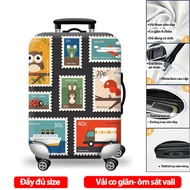 Vỏ bọc vali cho người hay di chuyển chống trầy tránh thất lạc thun siêu dày co giãn 4 chiều H68