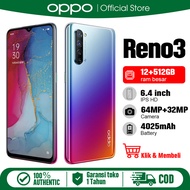 Original OPPO Reno 3 ram 12 256gb 64MP+32MP Triple Kamera Smartphone hp murah android Handphone second ori