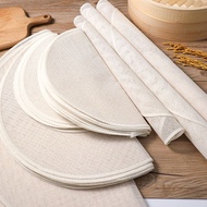 (DEAL) 5Pcs 26-60cm Round Pure Cotton Steamer Cloth Steamed Mat for Dumplings Baking