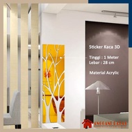 Walpaper Stiker Dinding Stiker Kaca Cermin Dekorasi 3D Motif Pohon 100