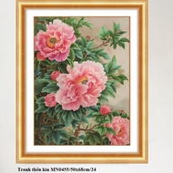 - mn0455 (50x68) peony landscape cross-stitch painting **