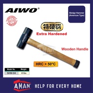 AIWO 4lbs Hardened Steel Sledge Hammer With Wooden Handle American Type Hardware Penukul Tukul 八角锤子