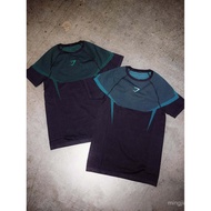 Short Sleeve Seamless gymshark onyx5.0New Color Men's Tights Sports Fitness Training Clothes Elastic